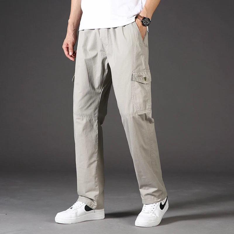 Jeffory - Khaki Casual Cargo Broek