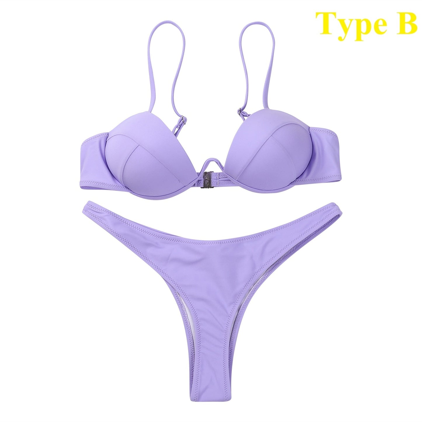 Maya - Blauwe Bandage Braziliaanse Bikini Zonder Vulling