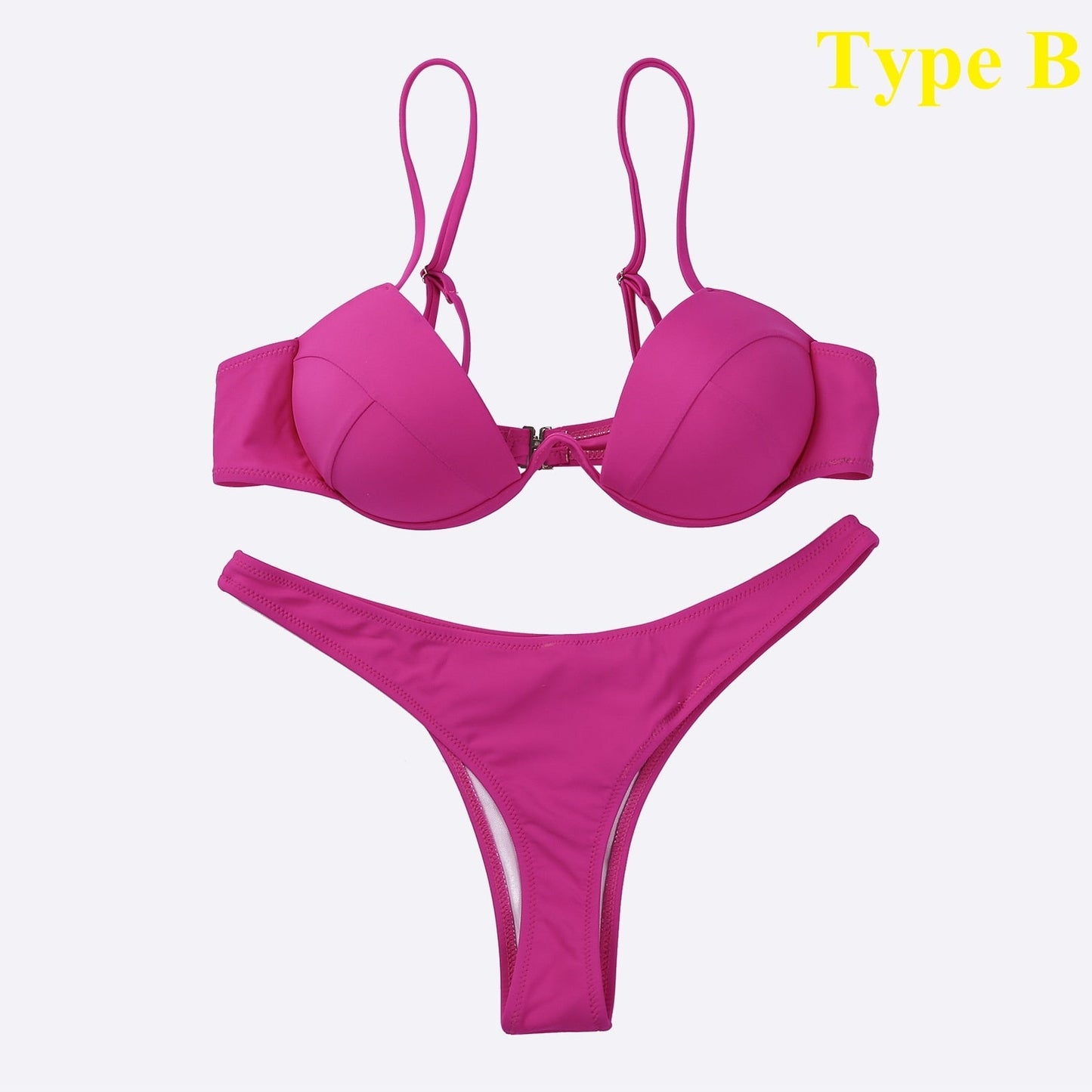 Maya - Blauwe Bandage Braziliaanse Bikini Zonder Vulling