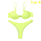 Maya - Blauwe Bandage Braziliaanse Bikini Zonder Vulling