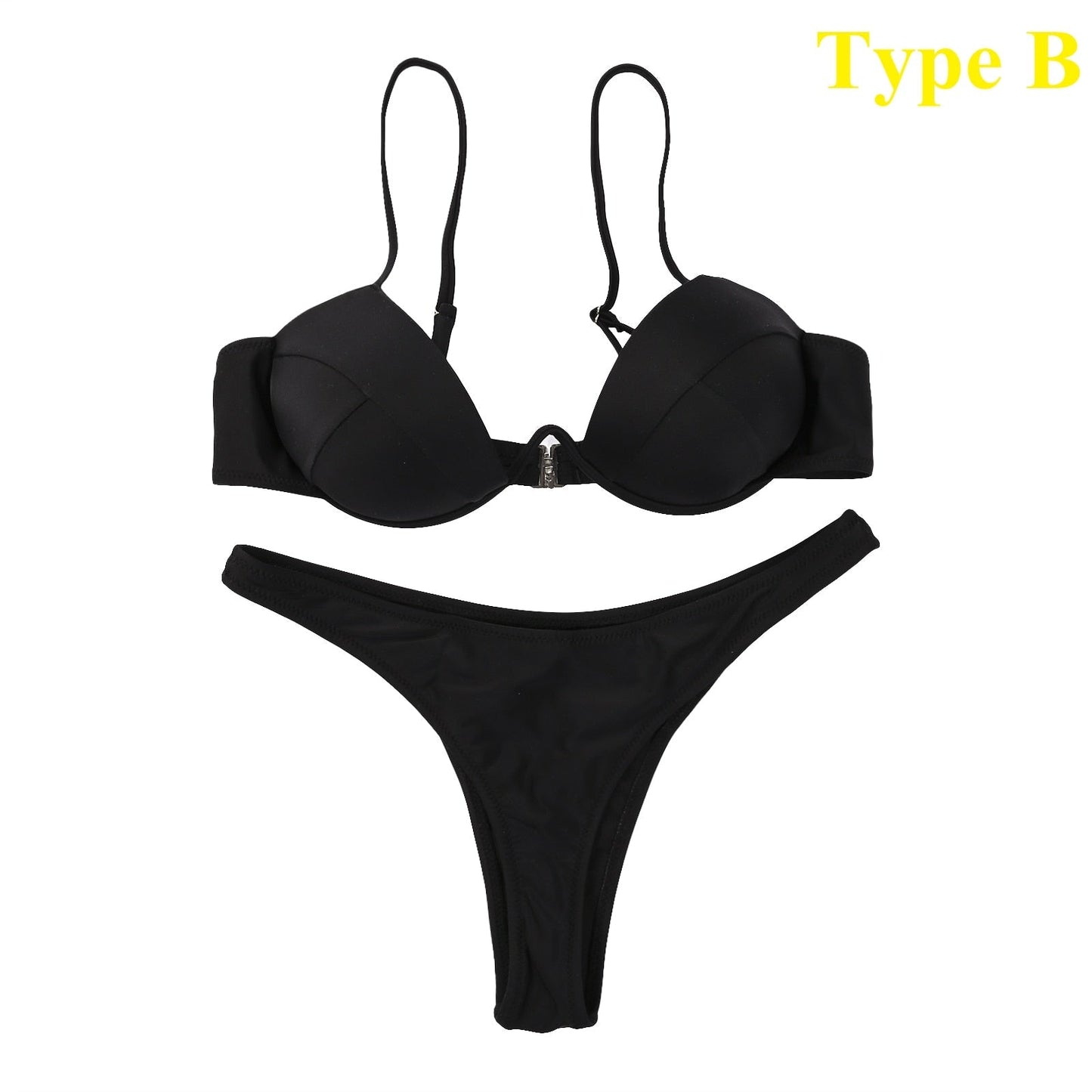 Maya - Blauwe Bandage Braziliaanse Bikini Zonder Vulling