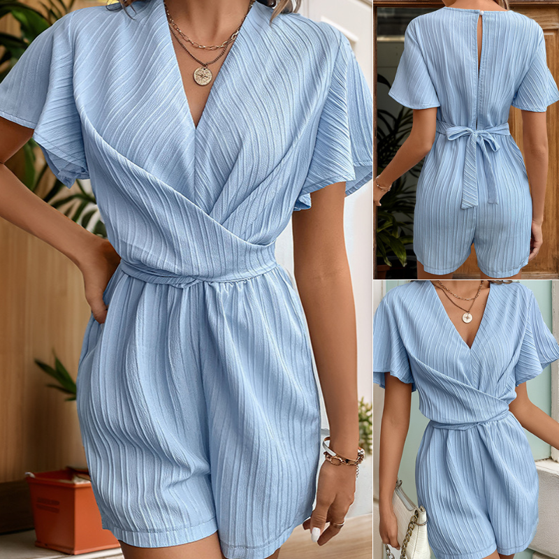 Blauwe Wrap Jumpsuit - Sofia