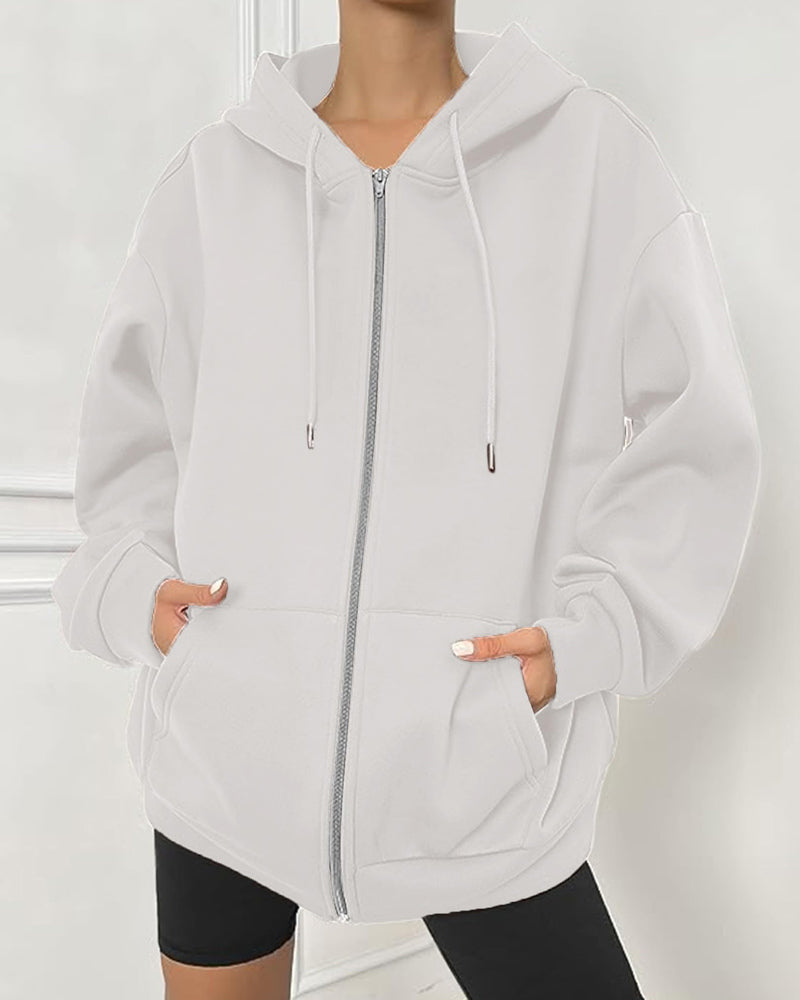 Comfort Chic: Dames Fleece Hoodie - Ruimvallend, Trendy & Warm