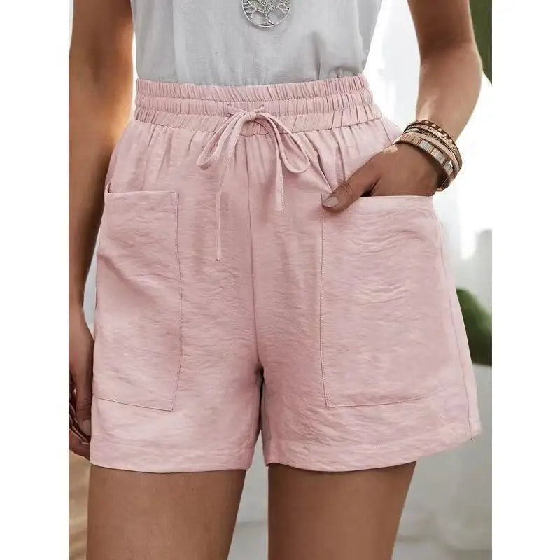 Chique Comfort: Casual Losvallende Shorts met Dubbele Zakken