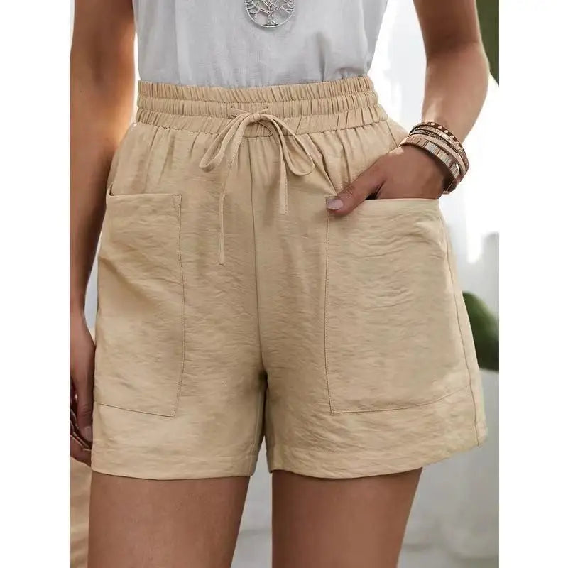 Chique Comfort: Casual Losvallende Shorts met Dubbele Zakken