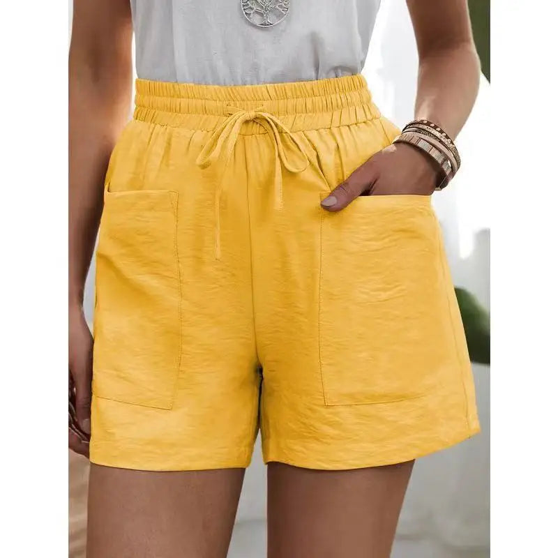 Chique Comfort: Casual Losvallende Shorts met Dubbele Zakken