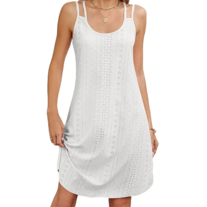 Witte Midi Zomerjurk - Scarlette