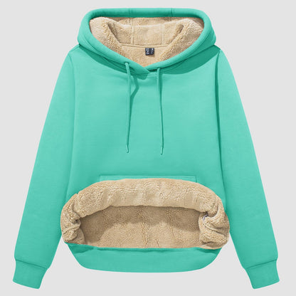 Gezellige Comfort Sherpa Hoodie: Fleece-Gevoerde Trui met Zak