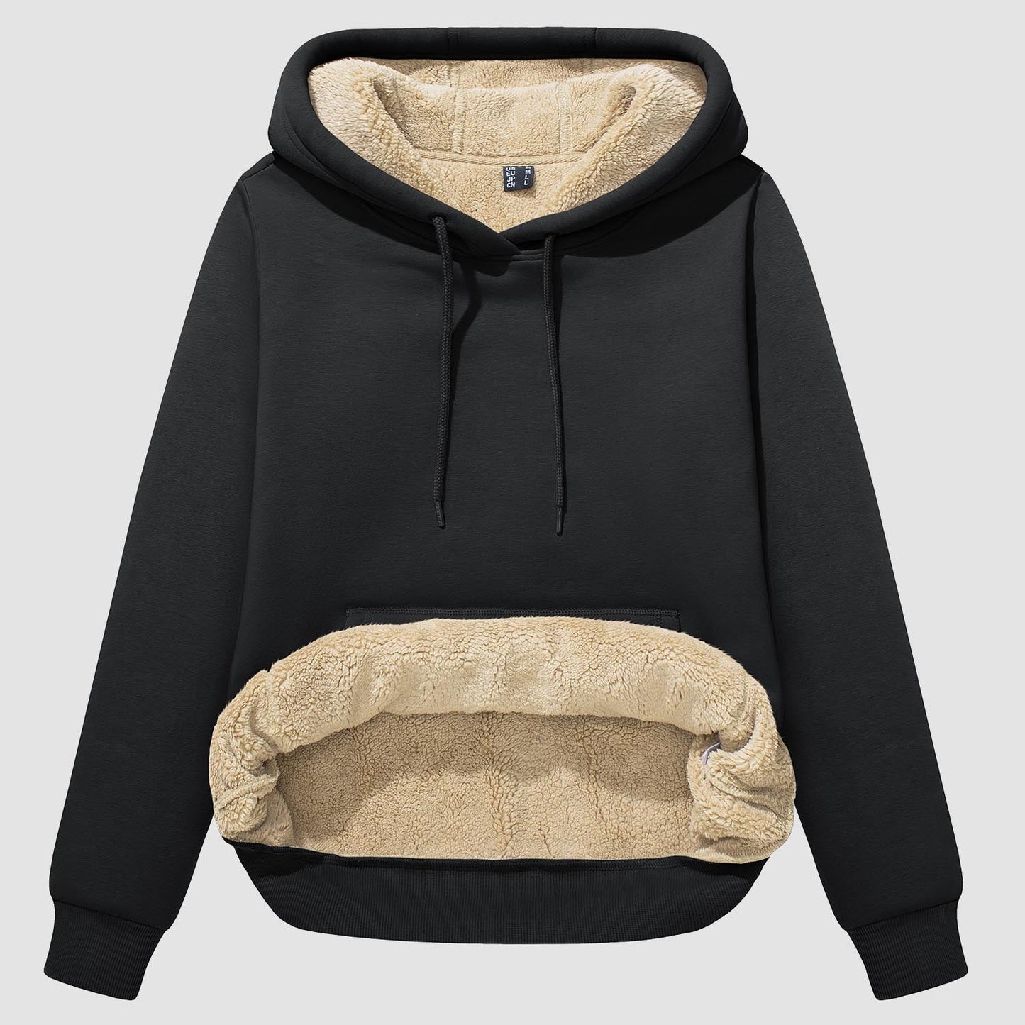 Gezellige Comfort Sherpa Hoodie: Fleece-Gevoerde Trui met Zak