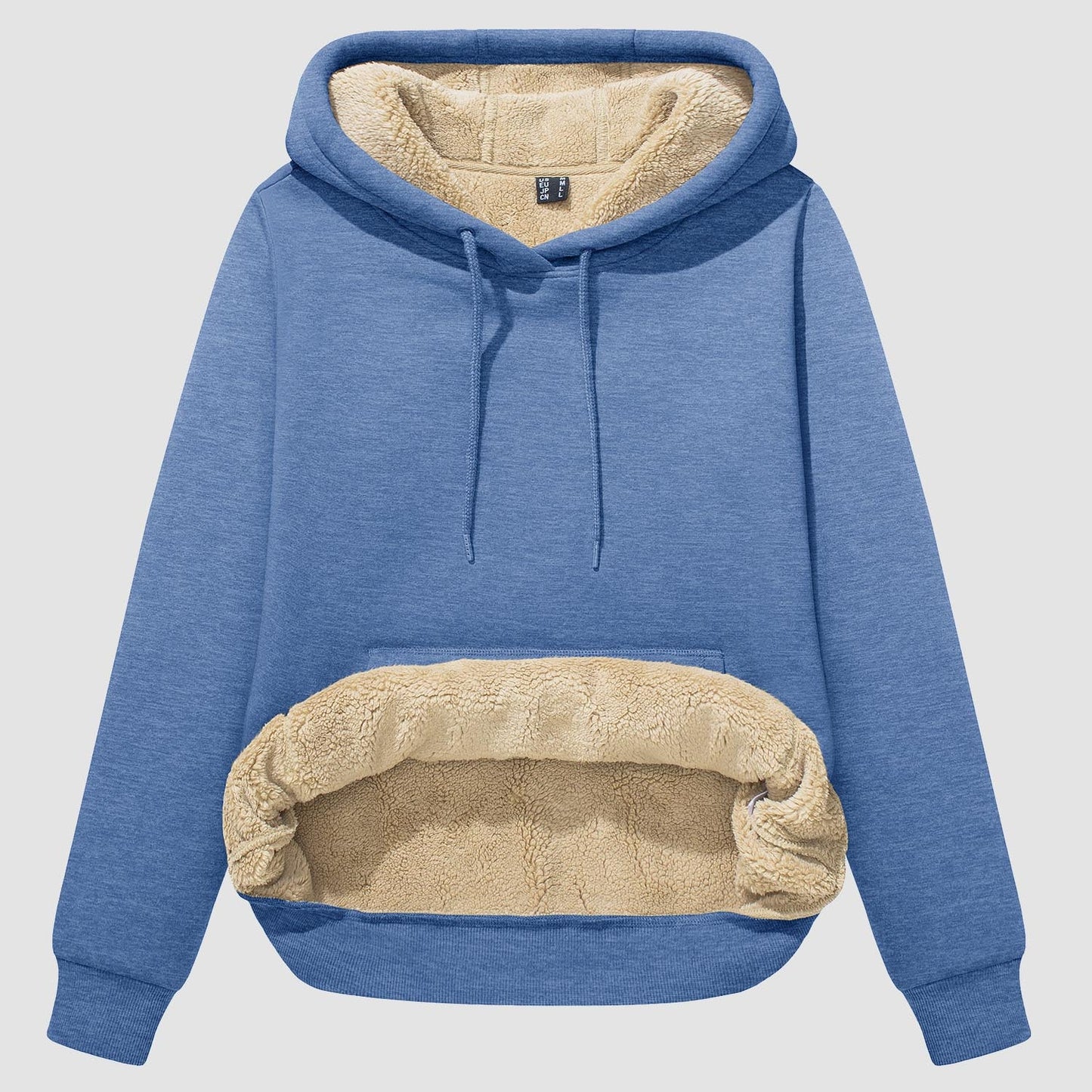 Gezellige Comfort Sherpa Hoodie: Fleece-Gevoerde Trui met Zak