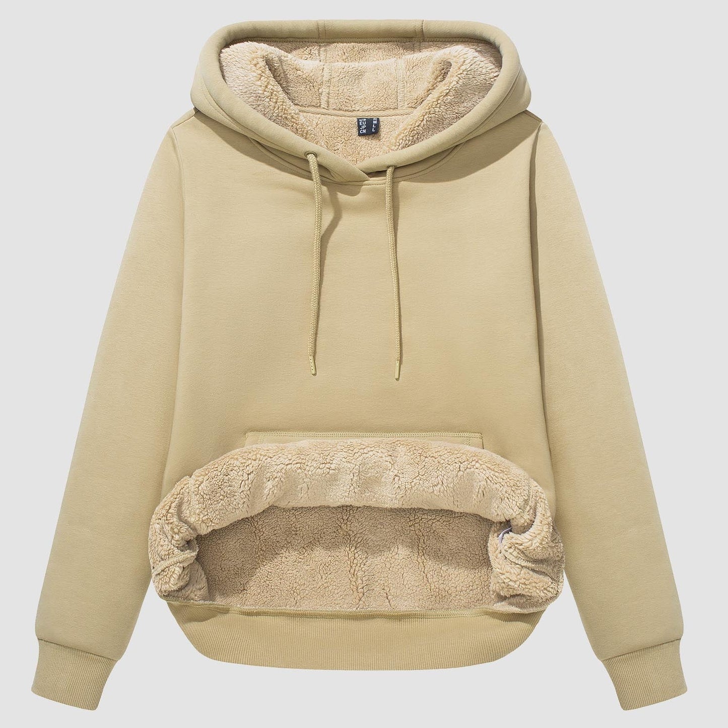 Gezellige Comfort Sherpa Hoodie: Fleece-Gevoerde Trui met Zak