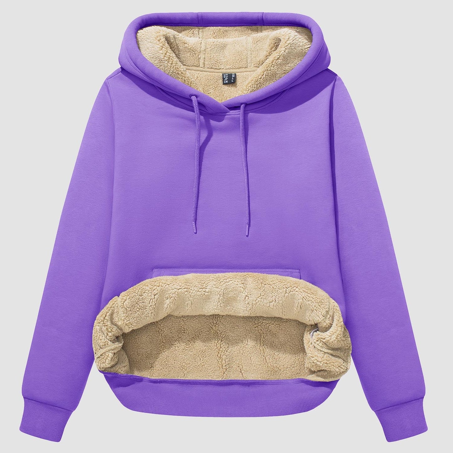 Gezellige Comfort Sherpa Hoodie: Fleece-Gevoerde Trui met Zak