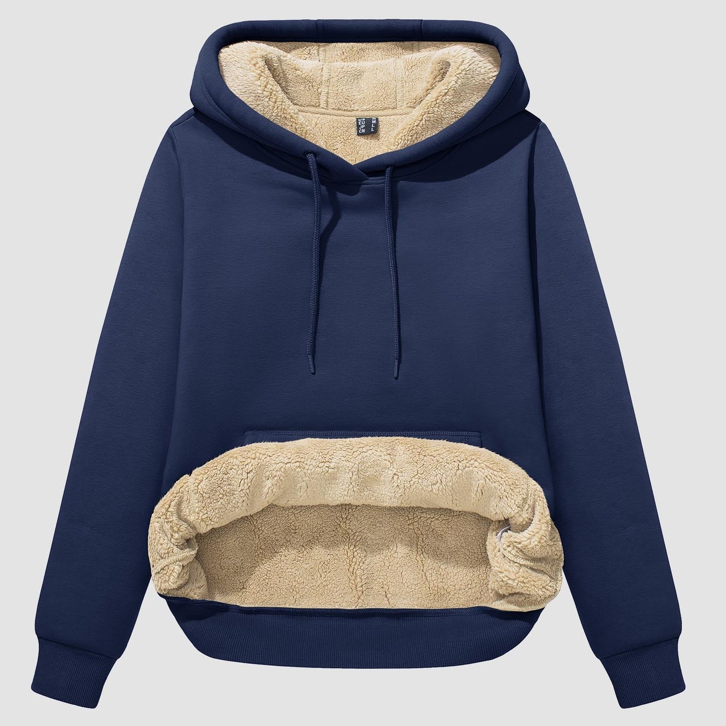 Gezellige Comfort Sherpa Hoodie: Fleece-Gevoerde Trui met Zak