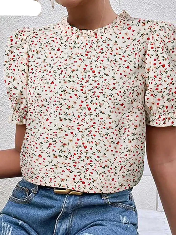 Zwarte Zanzea Bloemenprint Blouse - Lenda