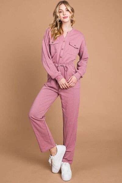 Stijlvolle Jumpsuit met Knopen & Trekkoord Taille