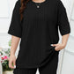 Grijze Plus Size Geribde Lounge Set - Emma