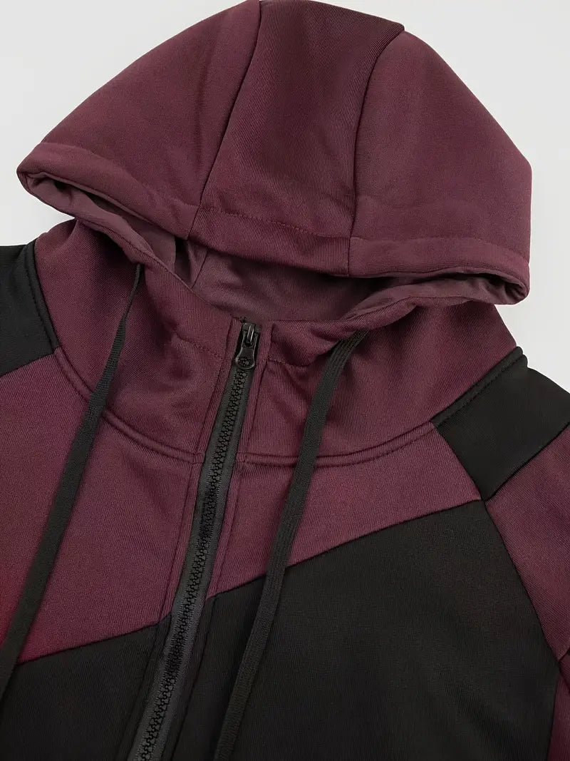 Stedelijke Stijl: Heren Hooded Varsity Color Block Jack