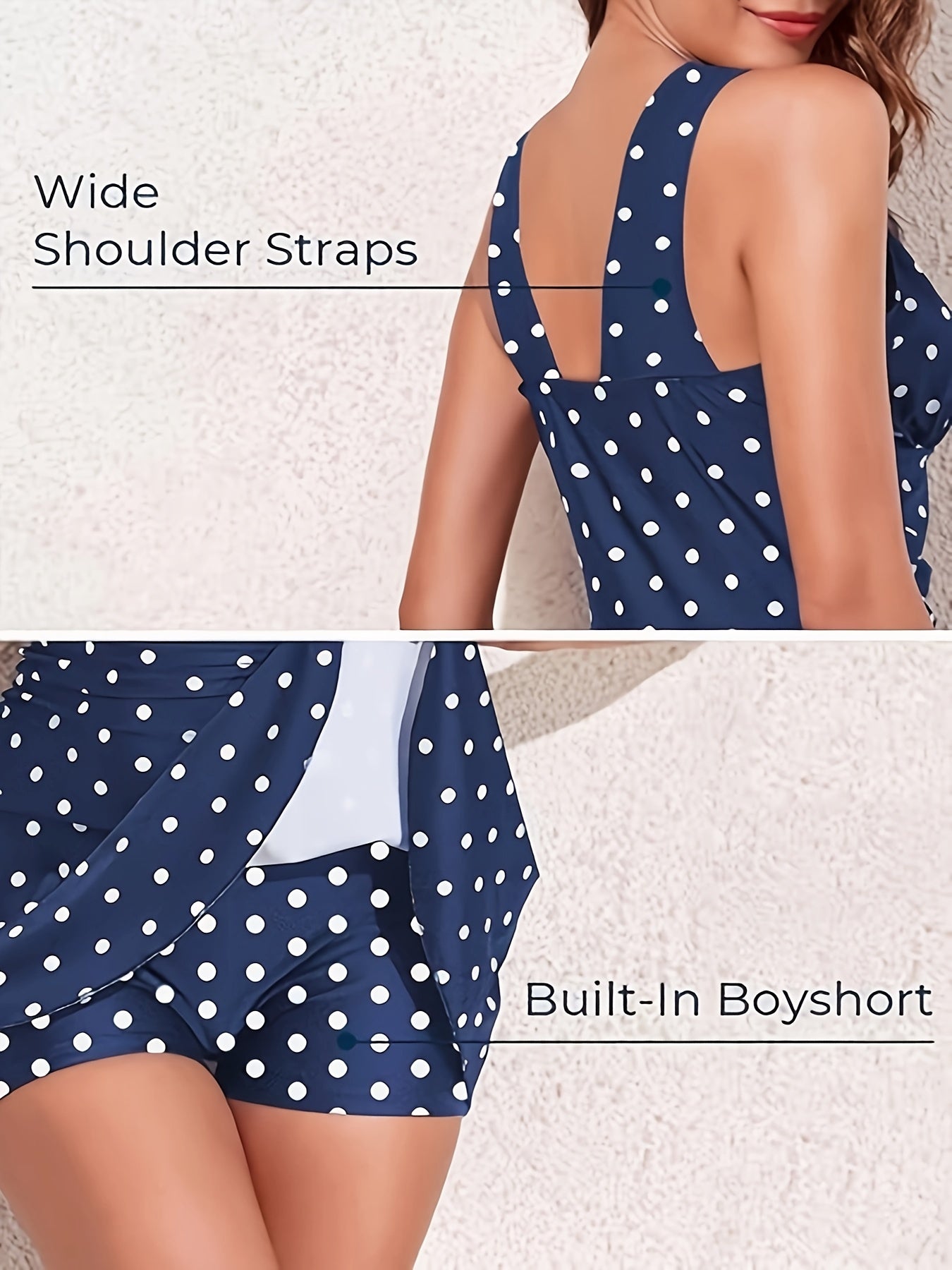 Retro Polka Dot Badpak Zwart - Grace