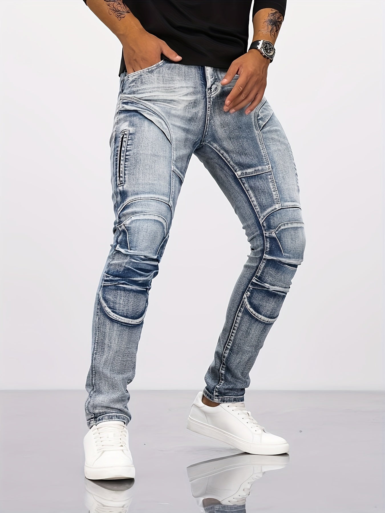 Staalblauwe Skinny Jeans - Max