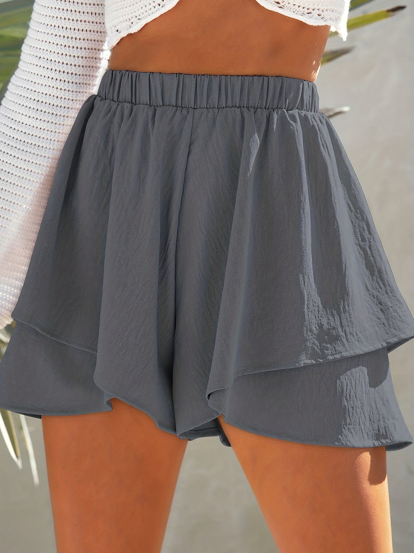 Khaki Ruffle Shorts - Faye