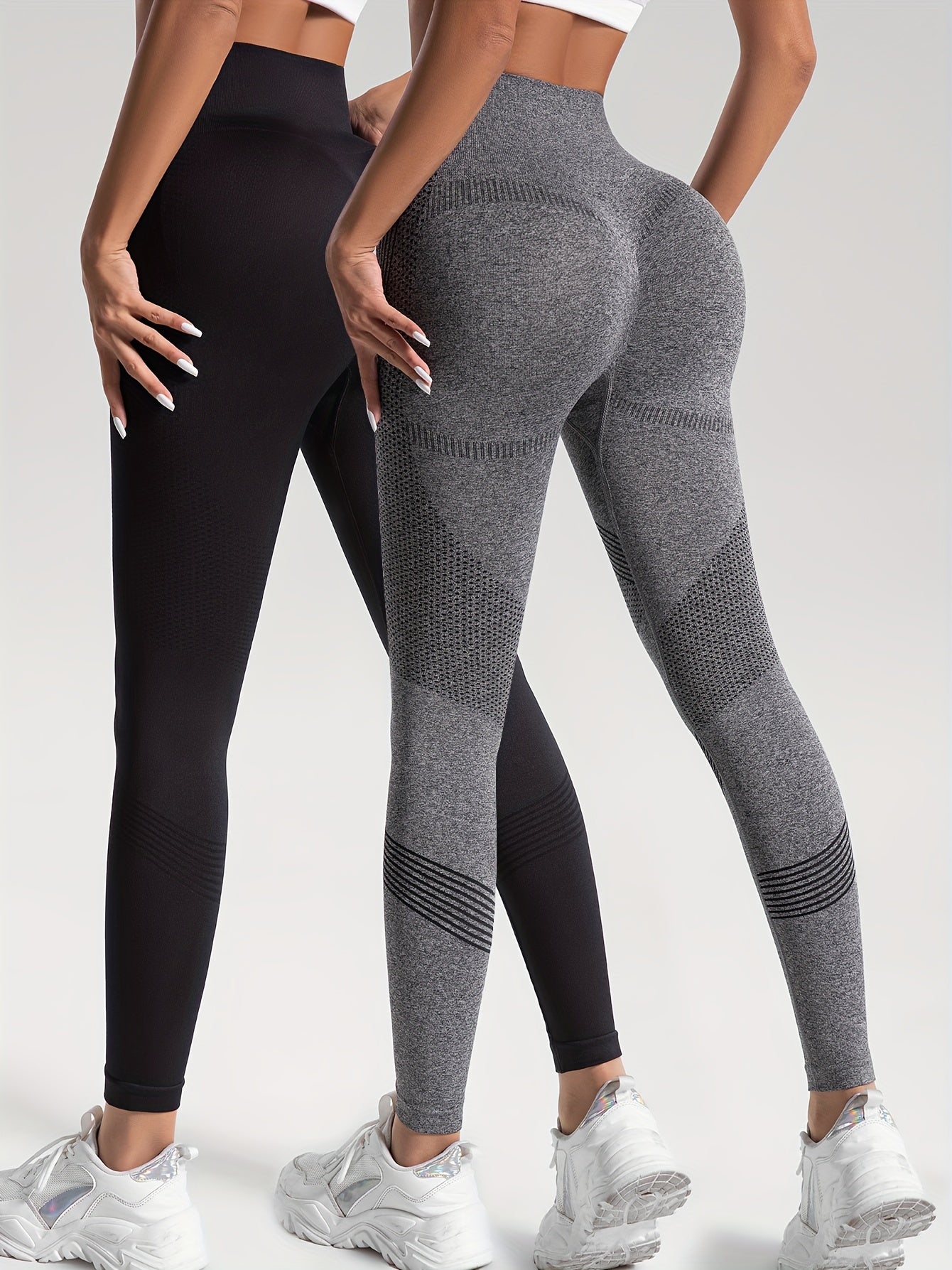 Grijze High-Stretch Yoga Leggings - Mila