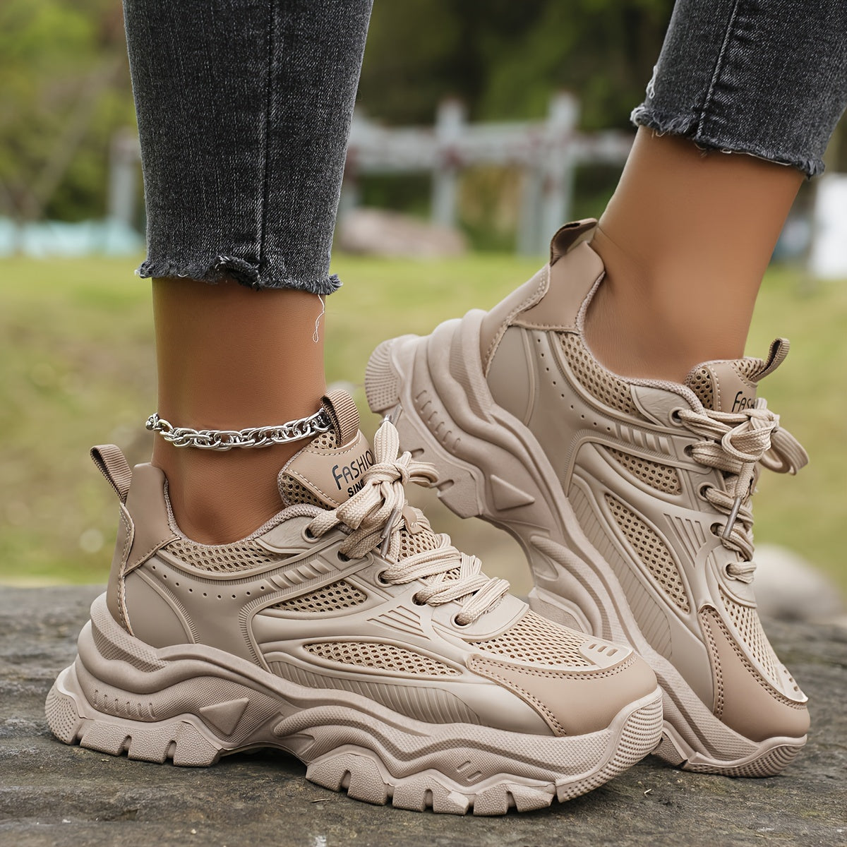 Abrikoos Orthopedische Sneakers - Eliza