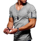 Max - Witte V-Hals T-Shirt voor Fitness en Bodybuilding