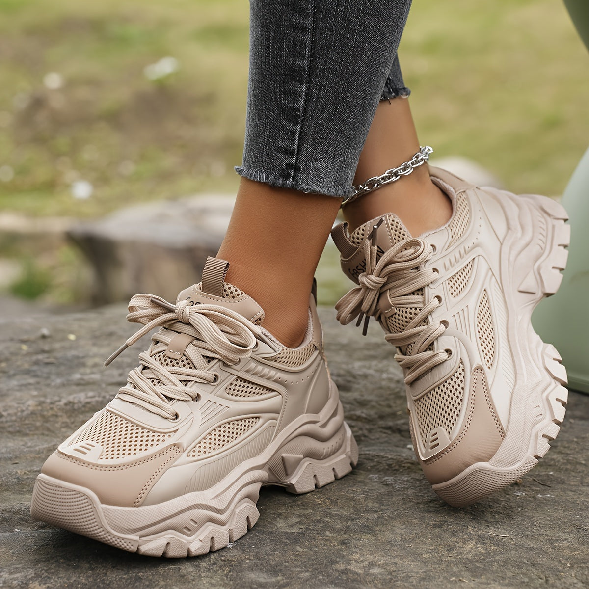 Abrikoos Orthopedische Sneakers - Eliza