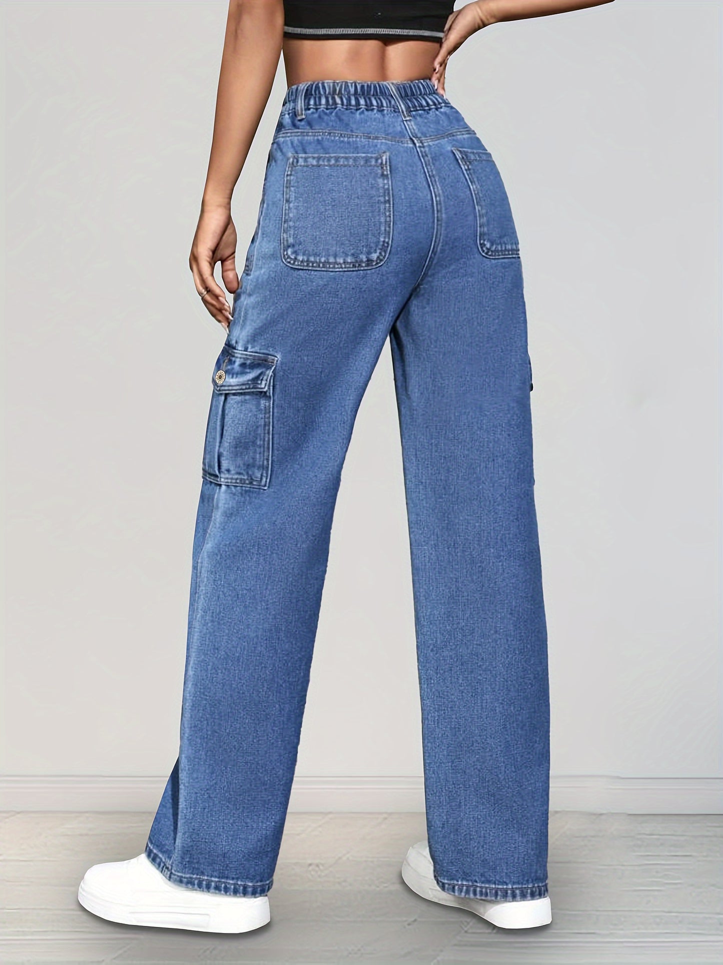 Lichtblauwe Losse Cargo Jeans - Nova