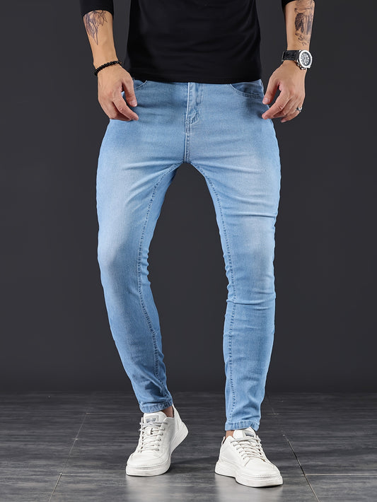 Slim Fit Gescheurde Jeans Blauw - Leo