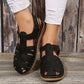 Zwarte Retro Wedge Sandalen - Luna