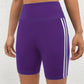 Zwarte Gestreepte Yoga Shorts - Luna