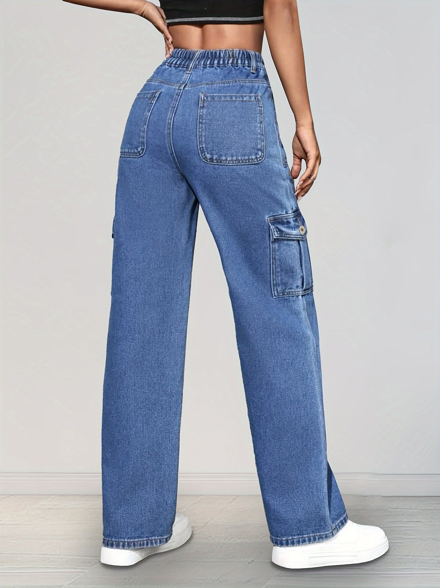 Lichtblauwe Losse Cargo Jeans - Nova