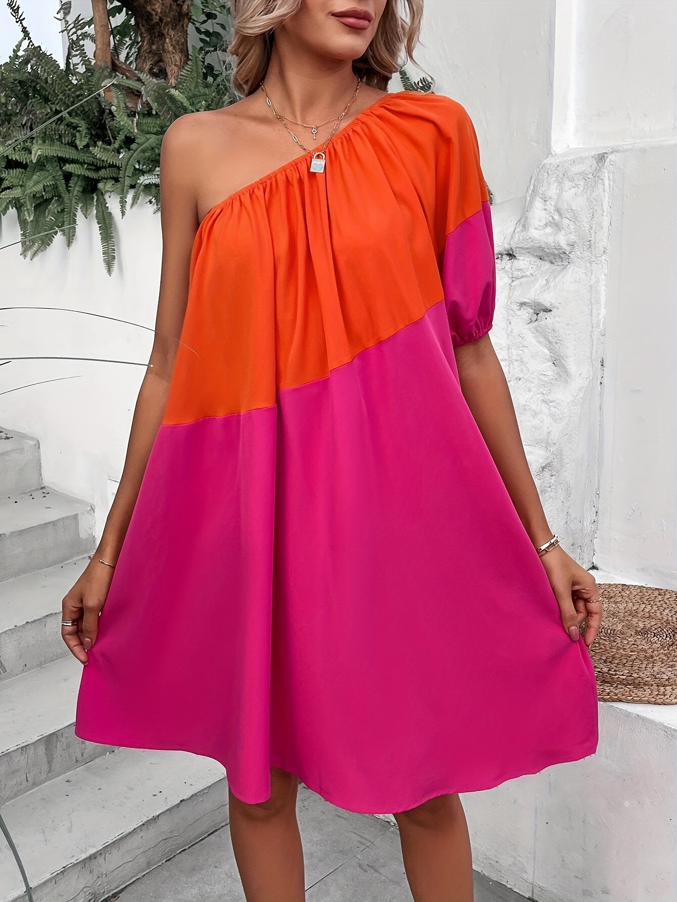 Roze Asymmetrische Jurk - Ramsey