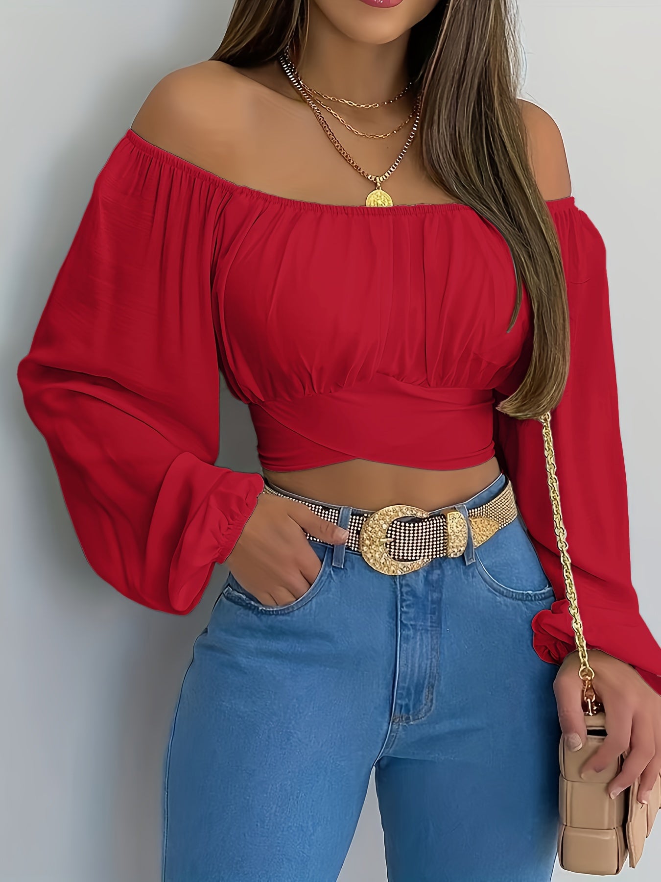 Witte Off Shoulder Crop Top - Luna