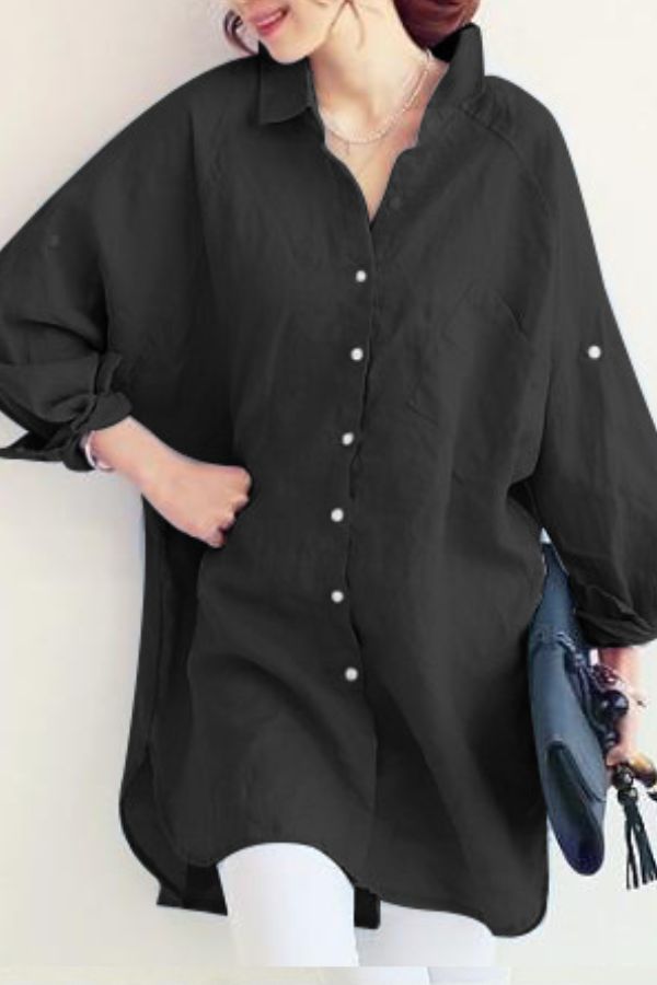 Emma - Hemelsblauw Linnen Overshirt