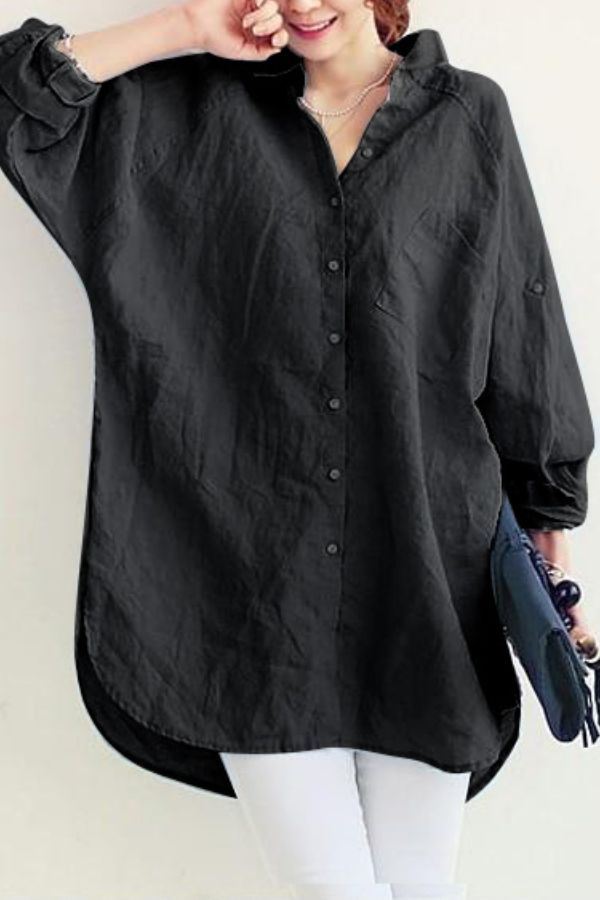 Emma - Hemelsblauw Linnen Overshirt