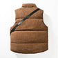 Gezellig Chic: Gewatteerd Corduroy Puffervest Met Tas