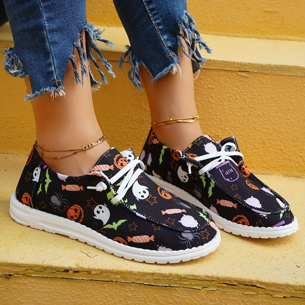 Zwarte Geest & Pompoen Sneakers - Moana