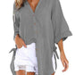 Chique Dames Casual Shirt - Katoenlinnen Mix met Unieke Snit