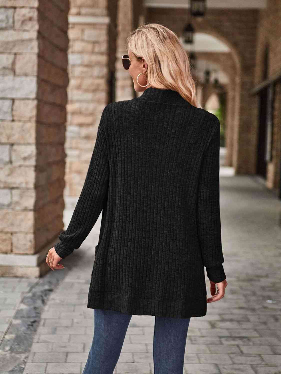 Comfort Stretch Open Front Cardigan met Zakken