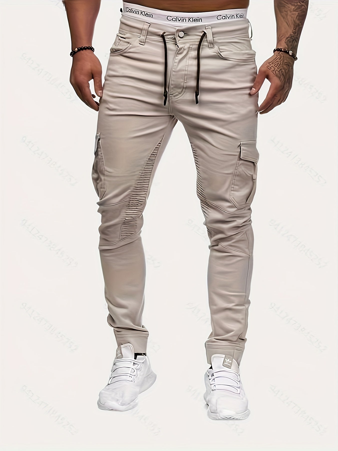 Beige Pocket Jeans - Luca