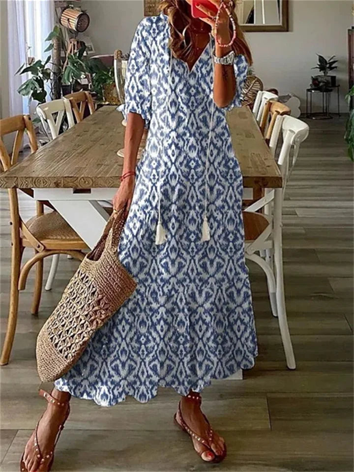 Elena - Witte Maxi Zomerjurk