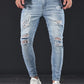 Slim Fit Gescheurde Jeans Lichtblauw - Alex