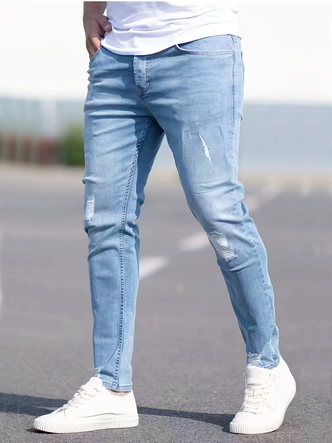 Skinny Gescheurde Jeans Blauw - Jasper