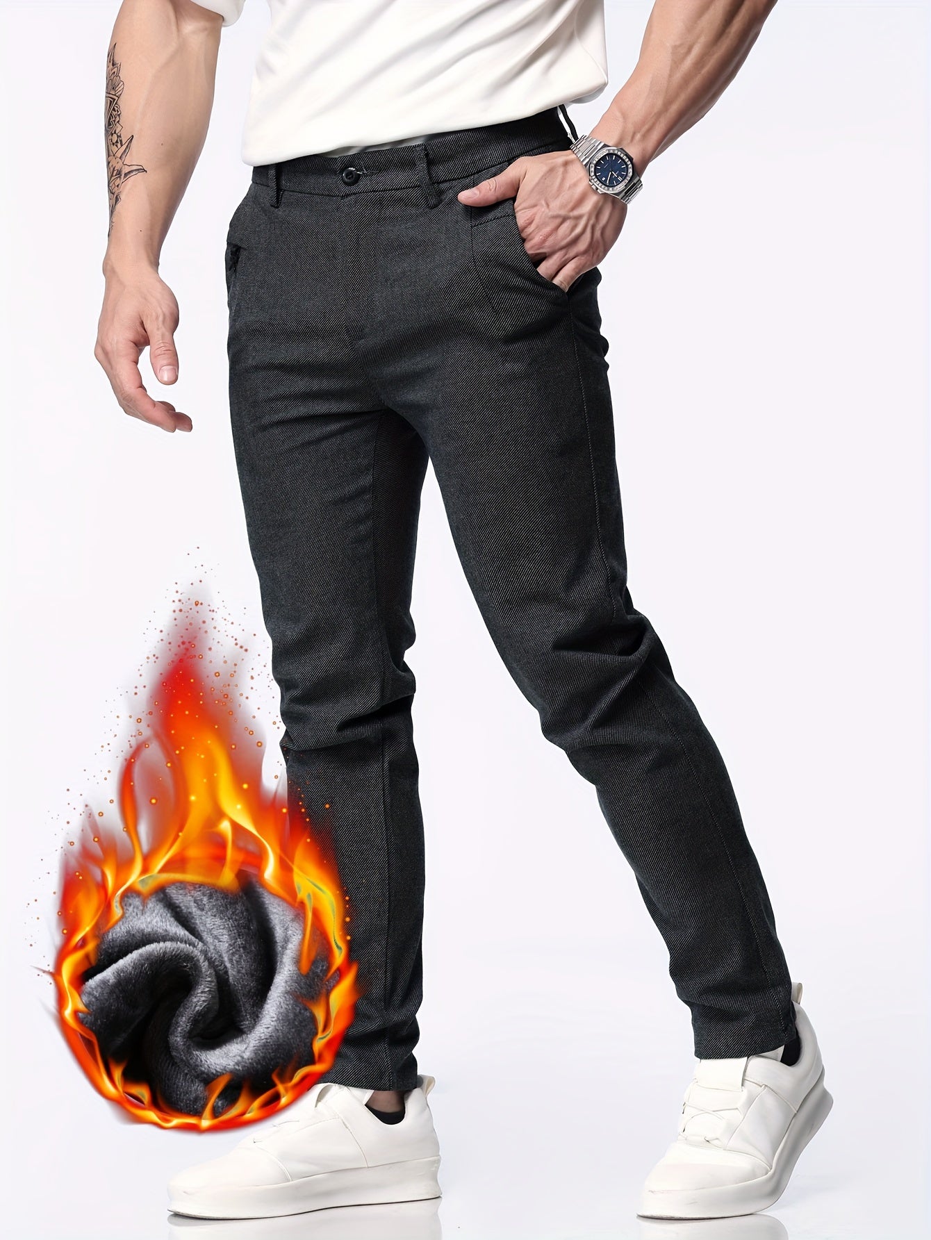 Grijze Warme Semi-formele Broek - Hugo