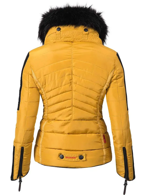 Gezellige Elegantie: Chic Dames Winterwarmte Jack met Capuchon