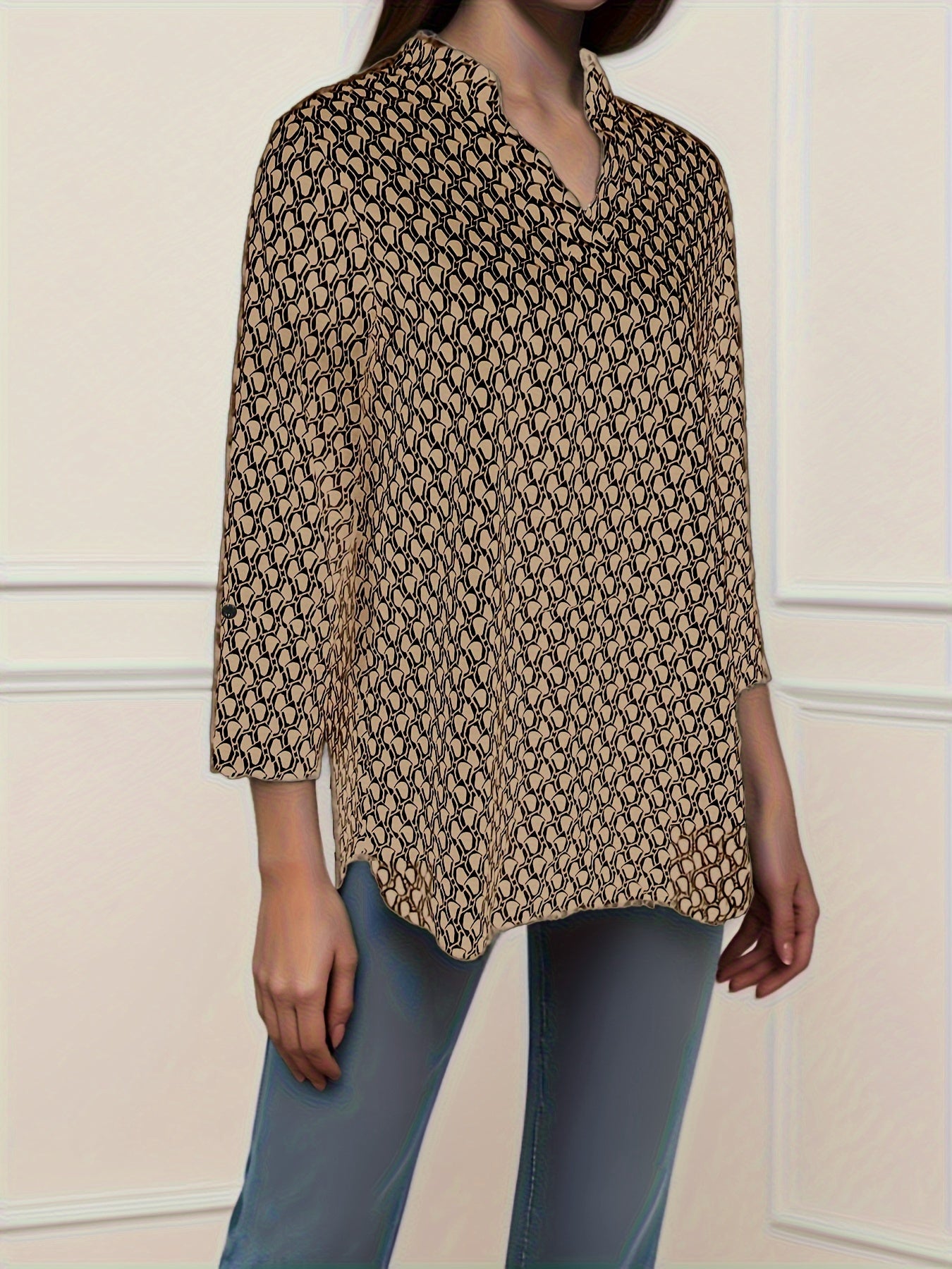 Zwarte Print Blouse - Noor