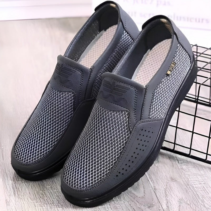 Jasper - Zwarte Ademende Mesh Loafers voor de Zomer