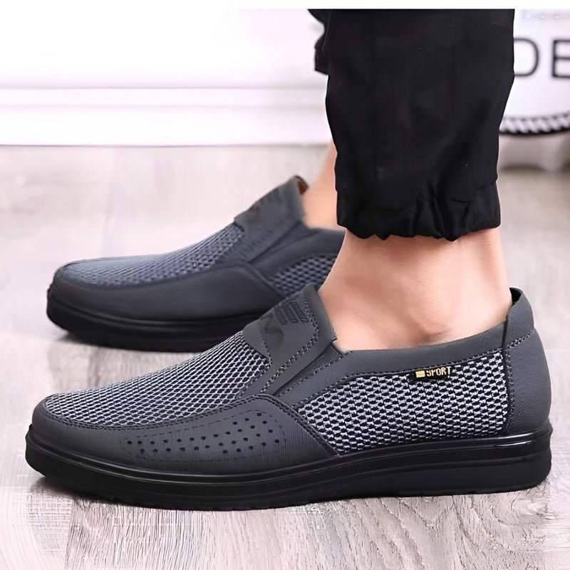 Jasper - Zwarte Ademende Mesh Loafers voor de Zomer